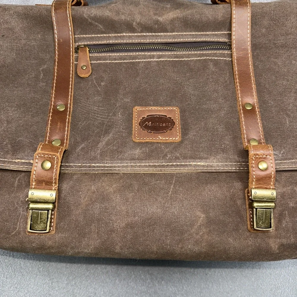 Laptop Messenger bag for Mens 15.6 Inch, Waterproof Vintage Genuine Leather M...